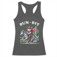 Funny Easter Day Western Racerback Tank Top Bun-dit Country Rabbit Cowboy Rodeo