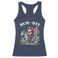 Funny Easter Day Western Racerback Tank Top Bun-dit Country Rabbit Cowboy Rodeo