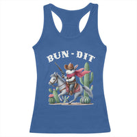 Funny Easter Day Western Racerback Tank Top Bun-dit Country Rabbit Cowboy Rodeo