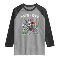 Funny Easter Day Western Raglan Shirt Bun-dit Country Rabbit Cowboy Rodeo