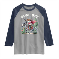 Funny Easter Day Western Raglan Shirt Bun-dit Country Rabbit Cowboy Rodeo