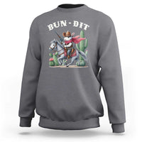 Funny Easter Day Western Sweatshirt Bun-dit Country Rabbit Cowboy Rodeo