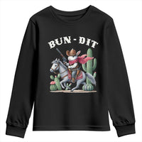 Funny Easter Day Western Youth Sweatshirt Bun-dit Country Rabbit Cowboy Rodeo