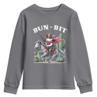 Funny Easter Day Western Youth Sweatshirt Bun-dit Country Rabbit Cowboy Rodeo