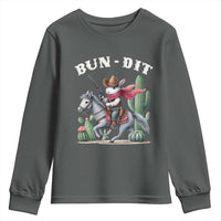 Funny Easter Day Western Youth Sweatshirt Bun-dit Country Rabbit Cowboy Rodeo