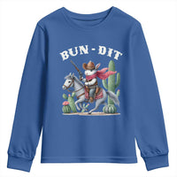 Funny Easter Day Western Youth Sweatshirt Bun-dit Country Rabbit Cowboy Rodeo