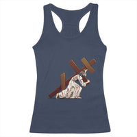 Orthodox Easter Jesius Is Carrying The Orthodox Cross Racerback Tank Top