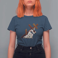 Orthodox Easter Jesius Is Carrying The Orthodox Cross T Shirt For Women