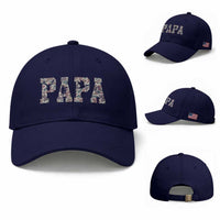 Funny Papa Hunting Baseball Cap Deer Hunter Father's Day Camouflage Flag