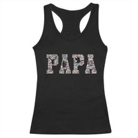Funny Papa Hunting Racerback Tank Top Deer Hunter Father's Day Camouflage Flag