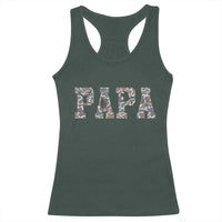 Funny Papa Hunting Racerback Tank Top Deer Hunter Father's Day Camouflage Flag