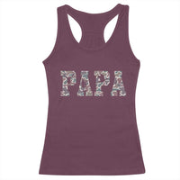 Funny Papa Hunting Racerback Tank Top Deer Hunter Father's Day Camouflage Flag