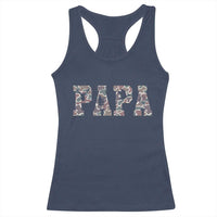 Funny Papa Hunting Racerback Tank Top Deer Hunter Father's Day Camouflage Flag