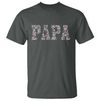 Funny Papa Hunting T Shirt Deer Hunter Father's Day Camouflage Flag