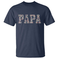 Funny Papa Hunting T Shirt Deer Hunter Father's Day Camouflage Flag