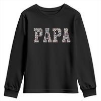 Funny Papa Hunting Youth Sweatshirt Deer Hunter Father's Day Camouflage Flag