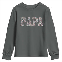 Funny Papa Hunting Youth Sweatshirt Deer Hunter Father's Day Camouflage Flag