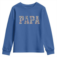 Funny Papa Hunting Youth Sweatshirt Deer Hunter Father's Day Camouflage Flag