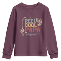 Funny Reel Cool Papa Youth Sweatshirt Fishing Dad Fisherman Father's Day
