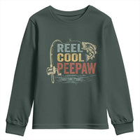 Funny Reel Cool Peepaw Youth Sweatshirt Fishing Grandpa Fisherman Father's Day