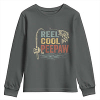 Funny Reel Cool Peepaw Youth Sweatshirt Fishing Grandpa Fisherman Father's Day