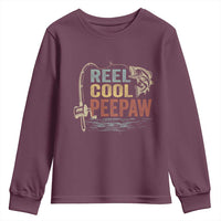 Funny Reel Cool Peepaw Youth Sweatshirt Fishing Grandpa Fisherman Father's Day