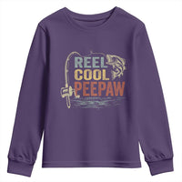 Funny Reel Cool Peepaw Youth Sweatshirt Fishing Grandpa Fisherman Father's Day