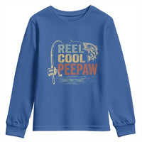 Funny Reel Cool Peepaw Youth Sweatshirt Fishing Grandpa Fisherman Father's Day