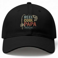 Funny Reel Cool Papa Baseball Cap Fishing Dad Fisherman Father's Day