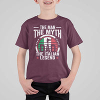 Funny Italian Dad T Shirt For Kid The Man The Myth The Italian Legend