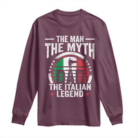 Funny Italian Dad Long Sleeve Shirt The Man The Myth The Italian Legend