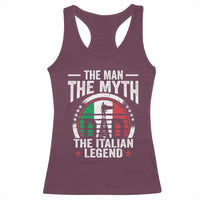 Funny Italian Dad Racerback Tank Top The Man The Myth The Italian Legend
