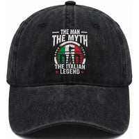 Funny Italian Dad Washed Cotton Baseball Cap The Man The Myth The Italian Legend