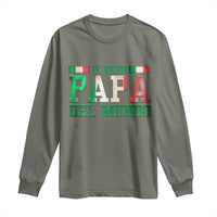Funny El Mejor Papa Del Mundo Long Sleeve Shirt Mexican Father