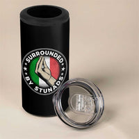 Funny Italian Slang 4 in 1 Can Cooler Tumbler Surrounded By Stunads Che Vuoi