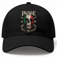Funny Italian Dad Baseball Cap El Mejor Padre Del Mundo Skull Fathers Day