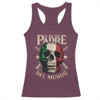 Funny Italian Dad Racerback Tank Top El Mejor Padre Del Mundo Skull Father's Day