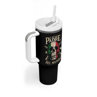 Funny Italian Dad Tumbler With Handle El Mejor Padre Del Mundo Skull Fathers Day