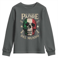 Funny Italian Dad Youth Sweatshirt El Mejor Padre Del Mundo Skull Father's Day