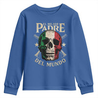 Funny Italian Dad Youth Sweatshirt El Mejor Padre Del Mundo Skull Father's Day
