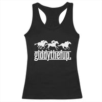 Funny Giddythefup Derby Day Racerback Tank Top Vintage Giddy Up Horse Racing