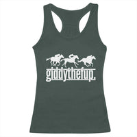 Funny Giddythefup Derby Day Racerback Tank Top Vintage Giddy Up Horse Racing