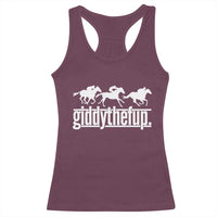 Funny Giddythefup Derby Day Racerback Tank Top Vintage Giddy Up Horse Racing
