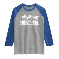 Funny Giddythefup Derby Day Raglan Shirt Vintage Giddy Up Horse Racing