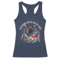 Celebrating 151 Years Derby Day Racerback Tank Top Horse Racing Horseshoe Flowers