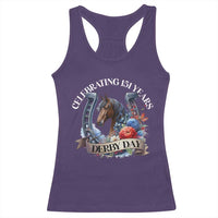 Celebrating 151 Years Derby Day Racerback Tank Top Horse Racing Horseshoe Flowers