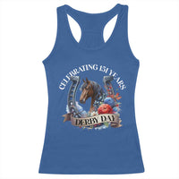 Celebrating 151 Years Derby Day Racerback Tank Top Horse Racing Horseshoe Flowers