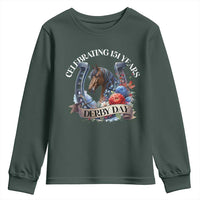 Celebrating 151 Years Derby Day Youth Sweatshirt Horse Racing Horseshoe Flowers