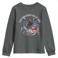 Celebrating 151 Years Derby Day Youth Sweatshirt Horse Racing Horseshoe Flowers