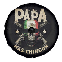 Funny Mexican Dad Spare Tire Cover El Papa Mas Chingon Vintage Mexico Skull